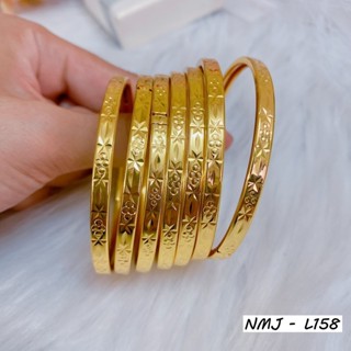 Bộ Vòng Tay Ximen Mạ Vàng Nữ L158 Khóa lưỡi Gà, 1 bộ 7 chiếc bản 4 ly