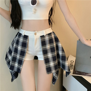 Suxi Retro Kẻ Sọc Nối Thời Trang Mùa Hè Mới Cao Cấp Nữ Quần Short Chữ A 240618
