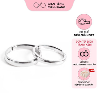 Nhẫn đôi bạc s925 dreamsilver khắc tên theo yêu cầu chỉnh được size nd042