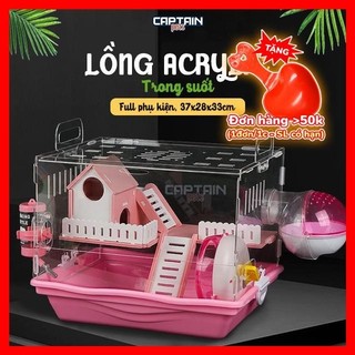 Lồng Acrylic trong suốt Full phụ kiện cho Hamster