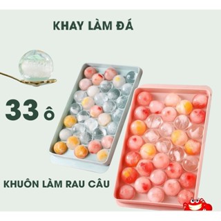 Khay làm đá corisu 33 viên bi tròn , khuôn đổ rau câu thạch hoa quả hình bi tròn - Khuôn làm đá mùa hè tại nhà viên tròn