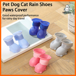 4 giày thú cưng chống trơn trượt chống mài mòn cho thú cưng mèo chó paw móng tay có giày đi mưa đồ dùng cho thú cưng