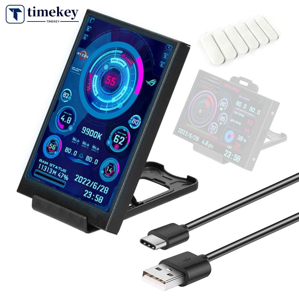Timekey 3.5 Inch IPS Type C Màn Hình Thứ Hai Cho Máy Tính CPU GPU RAM HDD Màn Hình Hiển Thị 320 * 48