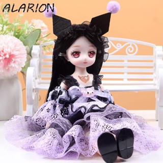 Alarion Búp bê BJD 30cm có thể di chuyển được, Tóc dài Mắt hấp dẫn Công chúa trang điểm Búp bê BJD, 22 khớp Kuromi Melody Công chúa trang điểm bóng chung Búp bê trẻ em