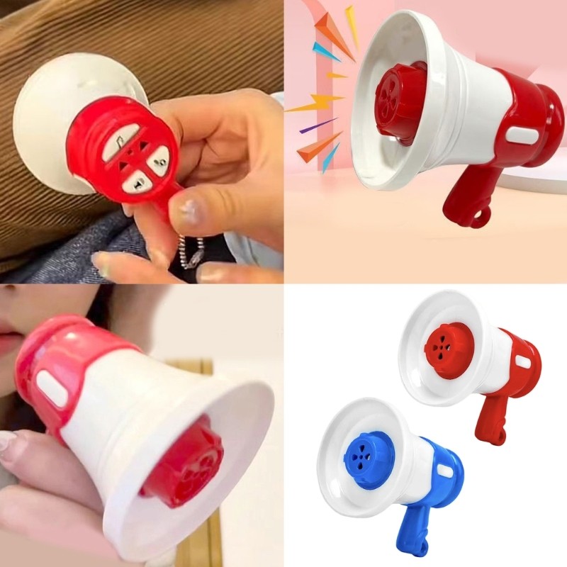 HIk Small Voice Changer Toy Musical Megaphone Móc khóa có micrô ghi âm