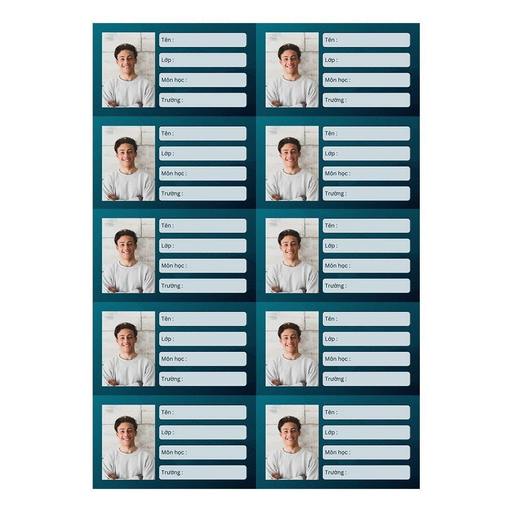 10 Nhãn vở In Theo Hình Ảnh Yêu Cầu | Nhãn Dán Vở | Nhãn Dán Sách - Nhãn Dán Tập - Nhãn Tên