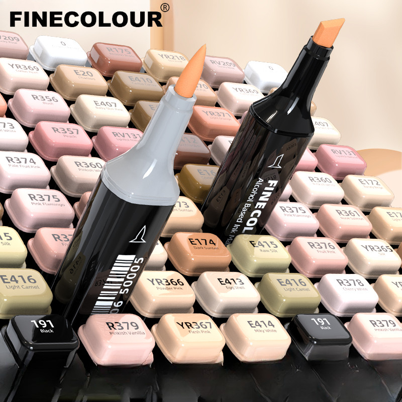 Ef102 Bút đánh dấu màu da hai đầu Oily Alcohol Vẽ bút kép Đồ dùng nghệ thuật trường học FINECOLOUR