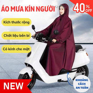 Áo mưa Chicbabe đi xe máy kín người, da cá cao cấp, chống thấm, siêu bền