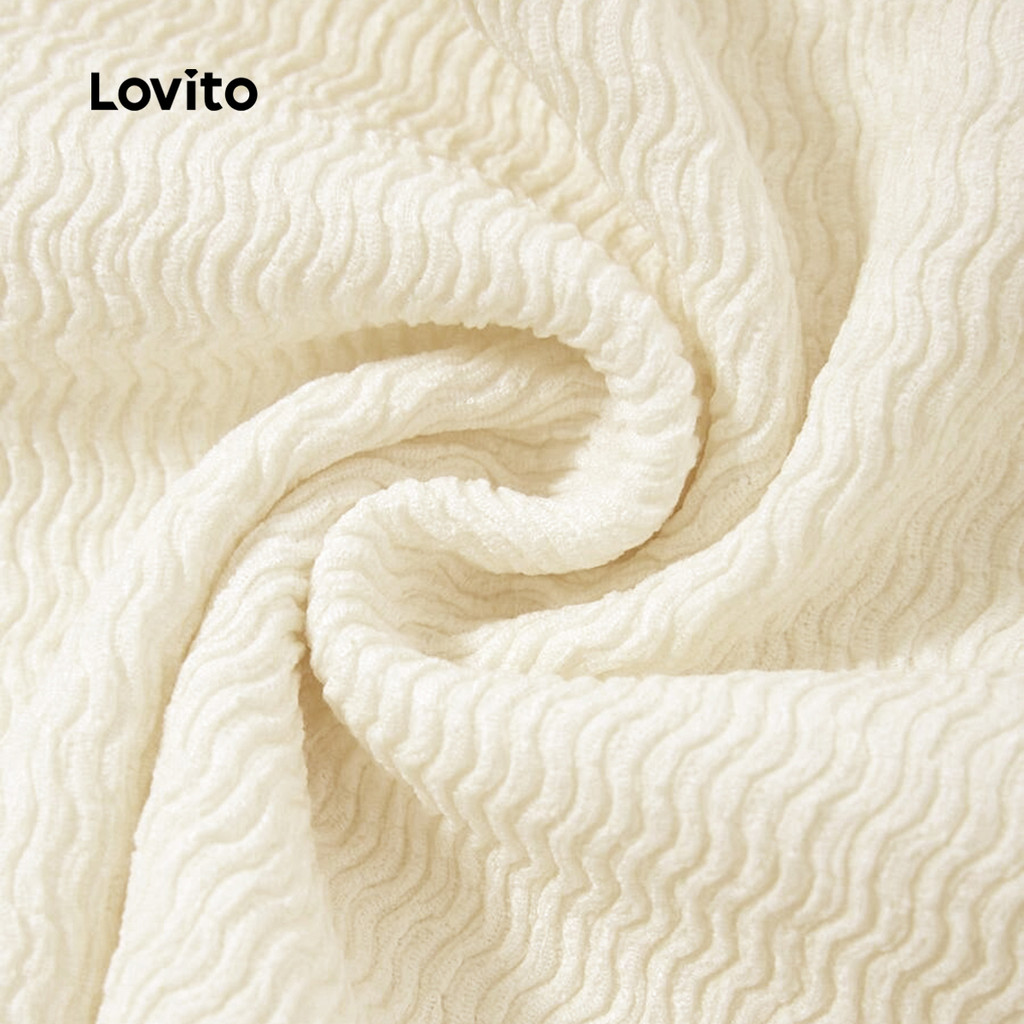 Lovito Áo bình vải có họa tiết rách trơn thông thường dành cho nữ L125AD284 | BigBuy360 - bigbuy360.vn