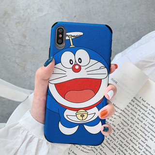 Ốp lưng da imd doraemon 3 - nền xanh - r074