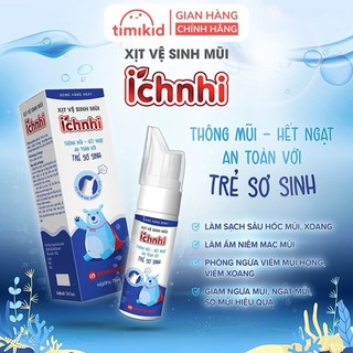 Xịt Vệ Sinh Mũi Ích Nhi 75ml, Phòng Ngừa Sổ Mũi, Ngạt Mũi, An Toàn Cho Trẻ Sơ Sinh Và Trẻ Nhỏ