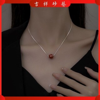 Vòng cổ  Mặt dây chuyền Cinnabar Cinnabar Mặt Dây Chuyền Vòng Cổ Nữ Phong Cách Mới Cảm Giác Cao Cấp Cinnabar Nốt Ruồi Xương Đòn Dây Xích