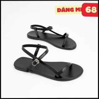 Giày sandal nữ quai hậu da dây mảnh xéo mũi đế bệt siêu xinh giaydepxinh.dangmi sd-0305