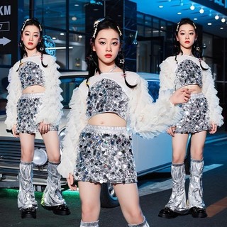 [Trong Quần Áo] D4 / jazz Trang Phục Khiêu Vũ Trẻ Em Dạo Phố Trình Diễn Trang Phục Bé Gái T-Taiwan Sàn Catwalk Trang Phục Hợp Thời Trang jazz Khiêu Vũ Thực Hành Trang Phục Phù Hợp Với Mùa Thu