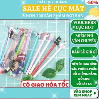 Combo 10 cây bút bi🖊FREESHIP🚛Có video thật🎥Combo 10 cây bút bi xanh/tím cute kèm bao đựng bút lưới giá rẻ-Phát Huy Hoàng