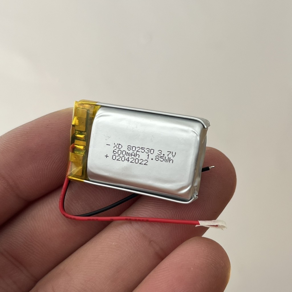Pin Lipo 802530 3.7V 600mAh có mạch bảo vệ, sạc lại dùng nhiều lần