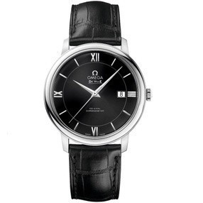 Mặt số màu đen quý phái và phi thường, đồng hồ nam quyến rũ cổ điển DF10, OMEGA * GA De Villee dây da thông thường thời trang đồng hồ nam cơ khí tự động