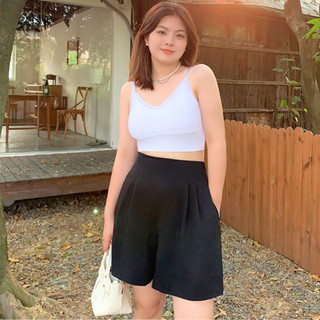 Quần đùi lưng cao nữ 50-95kg chất vải lụa chéo mềm mịn ít nhăn lên phom dễ thương qdxl