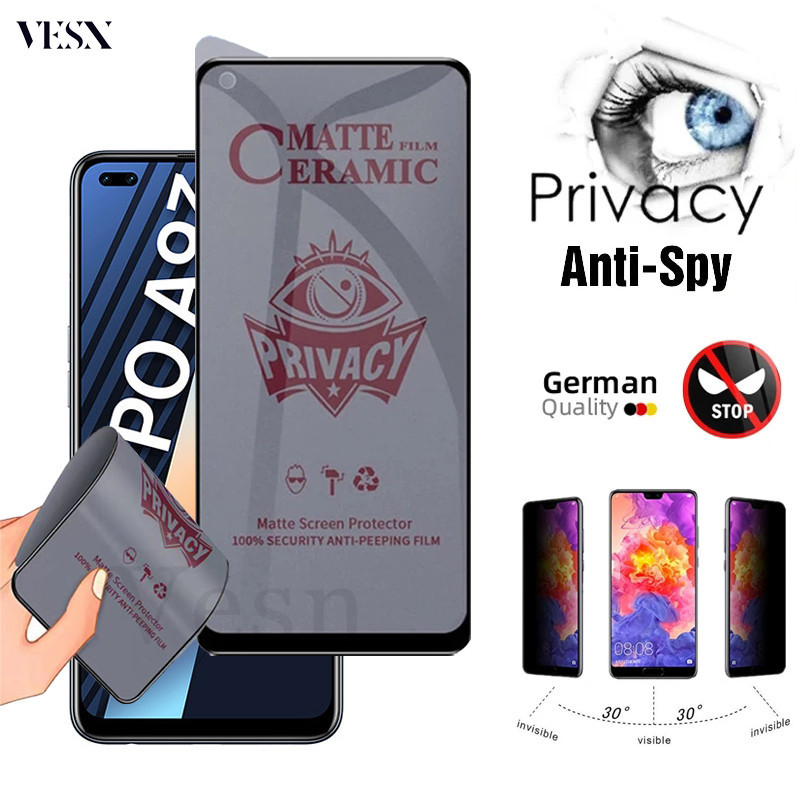 Ceramic Film Bảo Vệ Màn Hình Riêng Tư Cho OPPO A60 A93 A73 A53 A33 A72 A52 A12 A91 A31 F25 F11 F9 A5