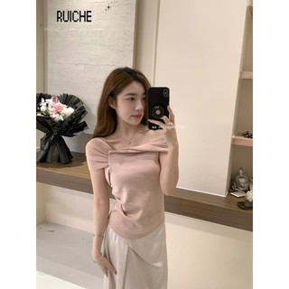 RUICHE áo phông áo thun nữ croptop baby tee hàn quốc Phong cách Thời trang Fashion WTX2450U7U 20Z240518