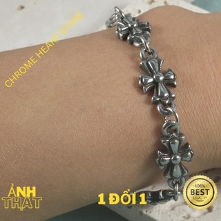 Lắc tay unisex Chrome Heart cross mạ 925 fullbox.