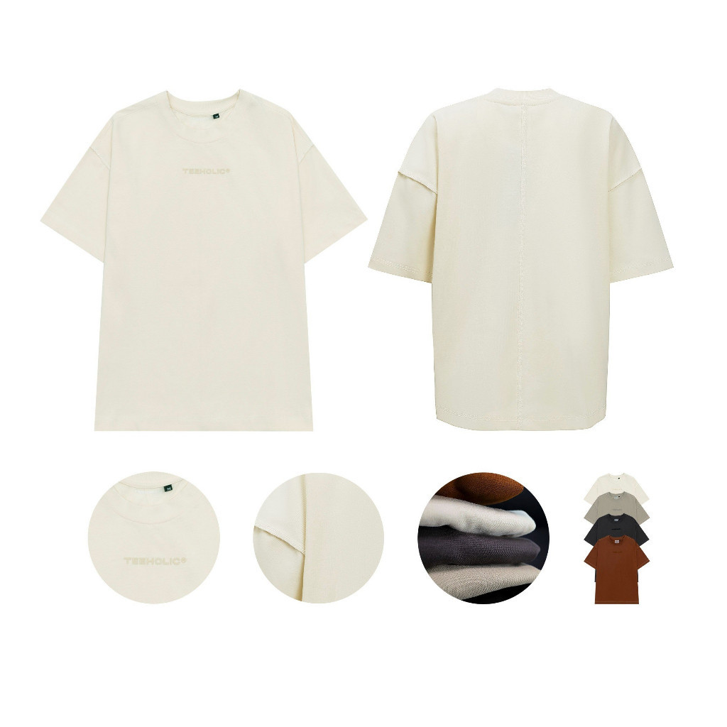 【COD】Áo thun unisex nam nữ form boxy vải dày 300gsm màu kem cao cấp đường may lộn ngoài áo phông loc
