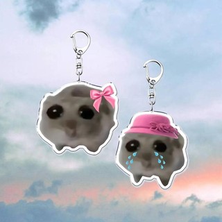 Vui meme tôi chỉ là một cô gái buồn hamster móc chìa khóa acrylic móc khóa