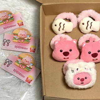 [ sỉ phụ kiện ] cột tóc phủ lông gấu bông loopy xinh xắn