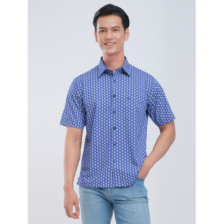 Sơmi ngắn tay lai ngang VIETTIEN SMART CASUAL vải sợi tre phom regular - 6R0374NR1/SNI3
