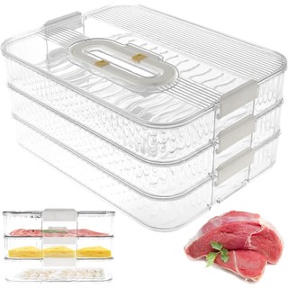 Hộp đựng thịt Deli cho tủ lạnh, Hộp đựng thịt cuộn 3 lớp / 4 lớp cho tủ lạnh Tổ chức, Hộp đựng thịt xông khói Hộp đựng thực phẩm Tủ lạnh có thể tháo rời Tủ lạnh