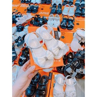Giày sandal bé gái đi chơi đi tiệc đính nơ gắn đá lấp lánh cho bé gái 6-12 tuổi 