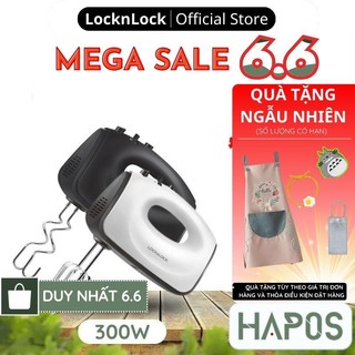 Máy đánh trứng LocknLock Chính hãng cầm tay Kèm 2 que đánh bột trứng 5 tốc độ 300W  EJM501 - HAPOS OFFICIAL MALL