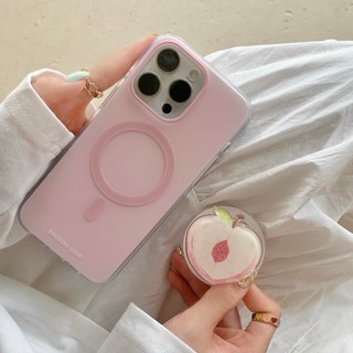 Ốp Lưng Cứng Tương Thích Với iPhone 12 12Pro 12ProMax 13 13Pro 13ProMax 14 14Pro 14ProMax 15 15Pro 15ProMax Vỏ Nam Châm Họa Tiết Đào Mật Ong Hồng