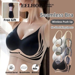 EELHOE  Push Up Bra Liền Mạch Chạy Bộ Áo Bralette Thể Thao Chống Sốc Nữ Định Hình Đồ Lót Thể Dục Thoáng Khí miiki_vn