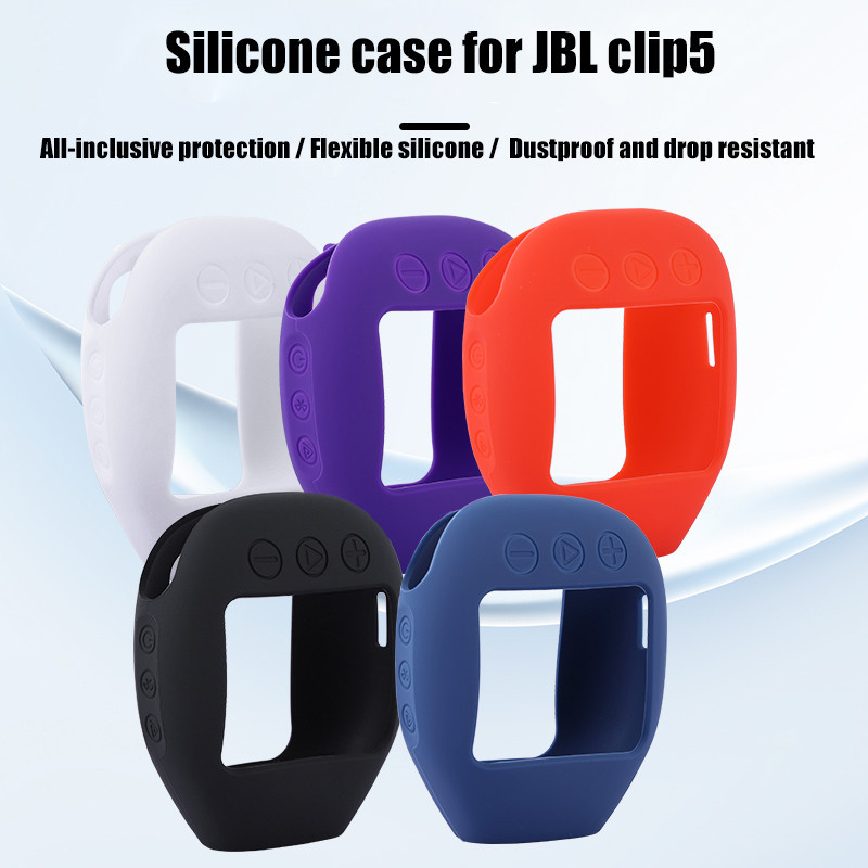 Vỏ bảo vệ silicon mềm Vỏ loa cho JBL Clip 5, Hộp đựng loa Bluetooth di động, Vỏ chống sốc chống rơi 