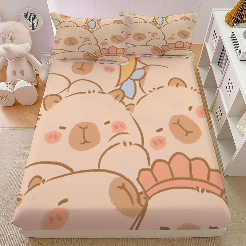 【Ten Beans】 Ga trải giường 3,5 Feet 5 Feet 6 Feet 1,2 m1,5 m1,8m Kapibara Capybara Khăn trải giường 