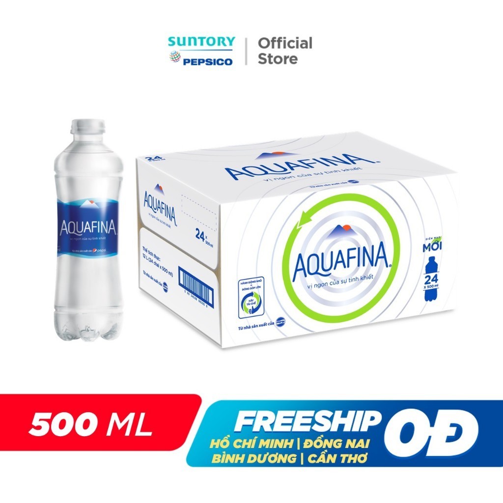 Thùng 28 Chai Nước tinh khiết Aquafina (500ml/chai)