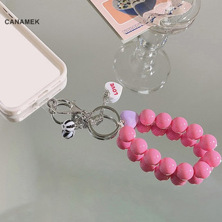 Canamek Hàn Quốc Dễ Thương Trái Tim Tình Yêu Đính Hạt Nhiều Màu Sắc Ngọt Ngào Vòng Tay Điện Thoại Nữ Phụ Kiện Chống Mất Dây Xích Dây Treo CSF