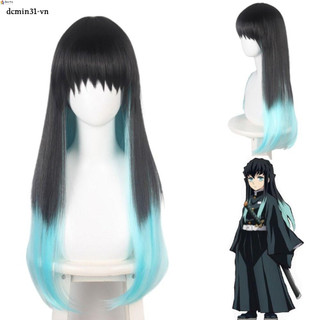 Leota Tokitou Muichirou Cosplay Nam Chất Lượng Cao Tóc Mềm Mạch Tổng Hợp Anime Cosplay Demon Slayer Quần Áo Người Lớn Kimetsu no Yaiba Thẳng Tóc Dài
