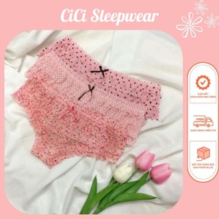 QL36 Quần lót nữ nhún bèo cạp thấp, quần lót nữ sexy ren mềm mại họa tiết dễ thương CICI SLEEPWEAR