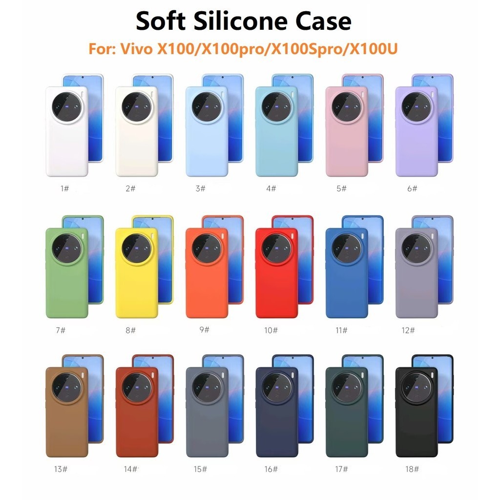 Ốp điện thoại silicon lỏng mịn màu kẹo cho Vivo X100 Ultra X100s Pro X100pro Vỏ điện thoại mềm