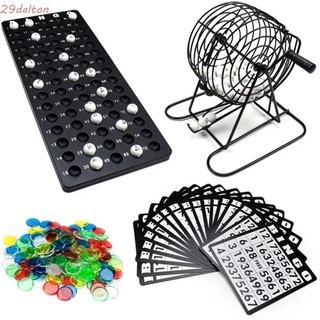 Máy bingo dalton, chip màu 150 bút đánh dấu bingo trò chơi lồng, hoạt động ngày lễ với 75 bóng 18 thẻ kim loại cổ điển bingo lồng quà tặng giáng sinh