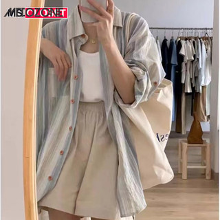 Áo sơ mi METOZONE Slouchy ngọt ngào Áo sơ mi chống nắng dáng rộng