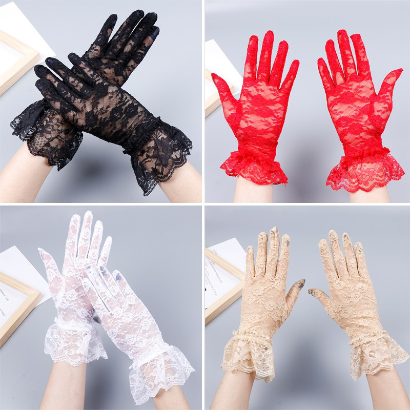 Sunscreen Gloves Driving Elastic Women Lace Gloves Wedding