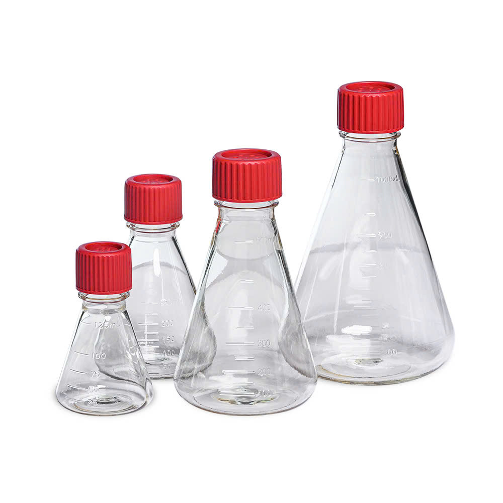 Bình nuôi cấy tế bào 125ml-1000ml,nắp Filter (Plain Bottom Erlenmeyer Flask,vent cap) Labselect TEKC