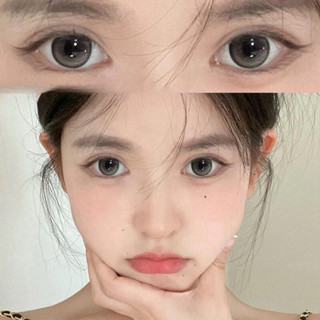 【0-6độ lens cận lens xám tây lens đen kính áp tròng cận lens nâu lens xanh dương lá lens giãn tròng to14.0mm for girls 01