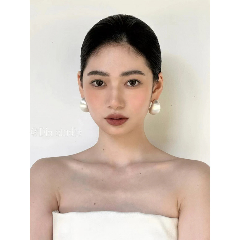 Bông tai hình giọt nước rộng phóng đại phong cách retro Pháp, thủ công nặng, bông tai nghệ thuật cao cấp cho phụ nữ