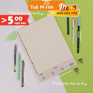  Ruột sổ còng Klong A4 tập 100 tờ caro lined  dotgrid giấy refill Klong định lượng cao 100-120gsm 