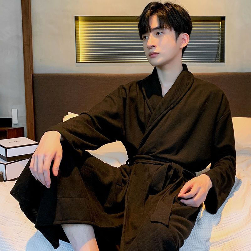 Waffle Light Luxury Couple Pyjama Yukata Style Sleeping Waffle Light Luxury Couple Pyjama Yukata Sty
