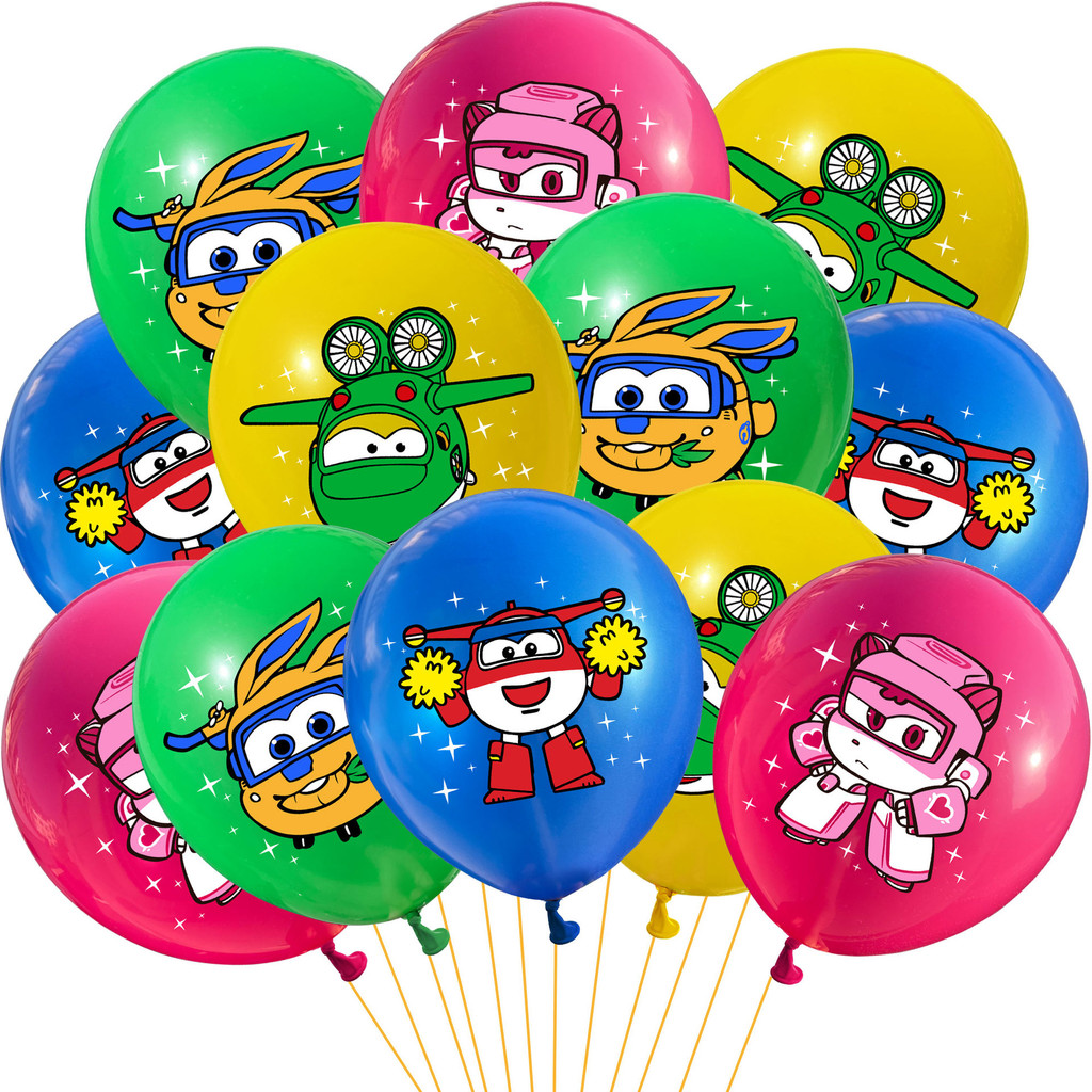 10 / 12 Bóng Bay Cao Su Super Wings Jett & Dizzy – Dành Cho Trẻ Em Tiệc Sinh Nhật & Ngày Trẻ Em